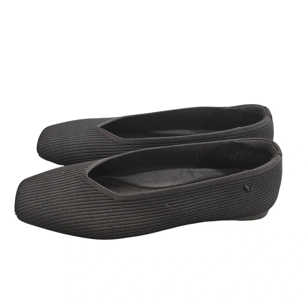 VIVAIA Black Knit Pointed Toe Flats Women's US 8 EU 39 Comfortable Quiet Luxury - Picture 1 of 6